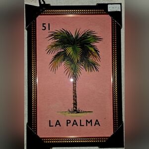 Loteria #51 La Palma palm tree framed print by Sapna Shah